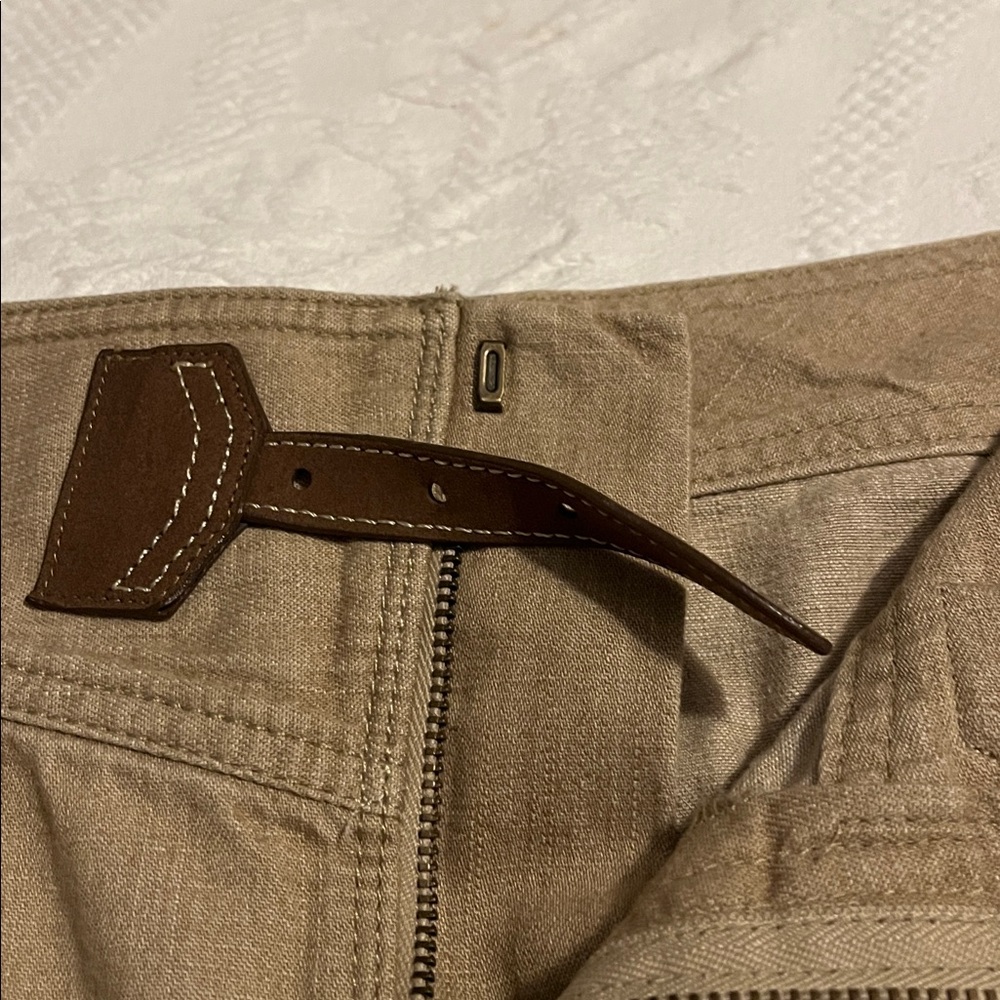Ralph Lauren beige cotton skirt with buckle decor at waist size 10 perfect - Picture 3 of 8